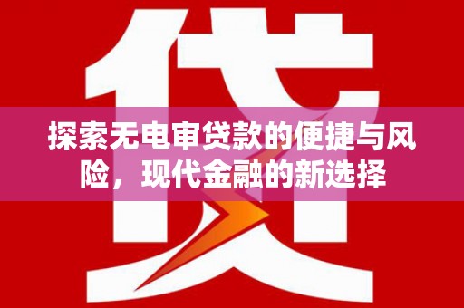 新蔡探索无电审贷款的便捷与风险，现代金融的新选择