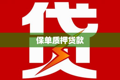 新蔡保单质押贷款