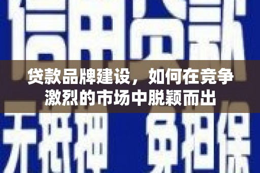 新蔡贷款品牌建设，如何在竞争激烈的市场中脱颖而出