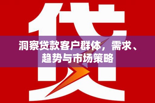 新蔡洞察贷款客户群体，需求、趋势与市场策略