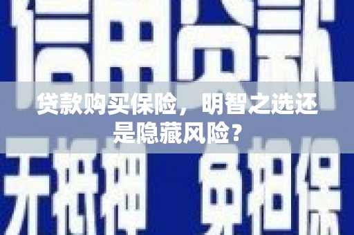 新蔡贷款购买保险，明智之选还是隐藏风险？