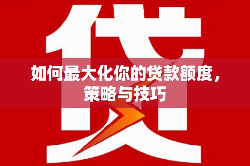 新蔡如何最大化你的贷款额度，策略与技巧