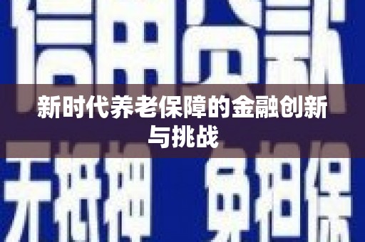 新蔡新时代养老保障的金融创新与挑战