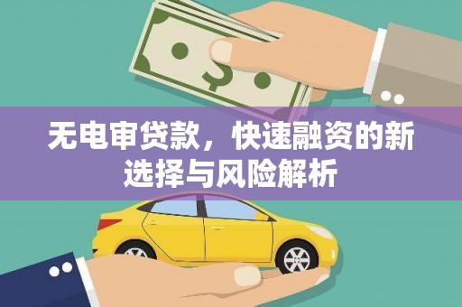 新蔡无电审贷款，快速融资的新选择与风险解析