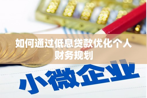 新蔡如何通过低息贷款优化个人财务规划