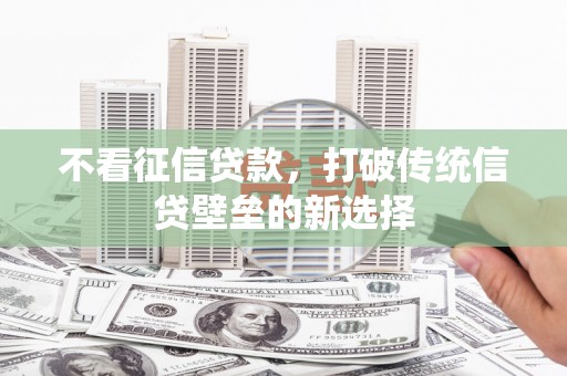 新蔡不看征信贷款，打破传统信贷壁垒的新选择