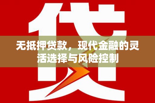 新蔡无抵押贷款，现代金融的灵活选择与风险控制