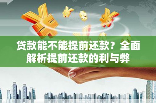新蔡贷款能不能提前还款？全面解析提前还款的利与弊