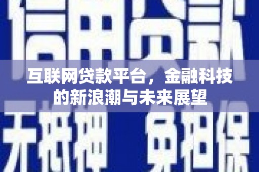 新蔡互联网贷款平台，金融科技的新浪潮与未来展望