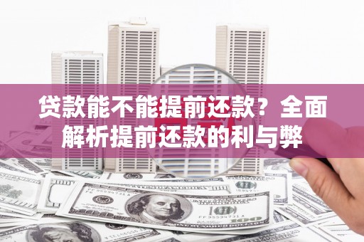 新蔡贷款能不能提前还款？全面解析提前还款的利与弊