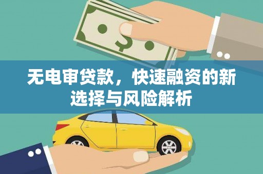 新蔡无电审贷款，快速融资的新选择与风险解析