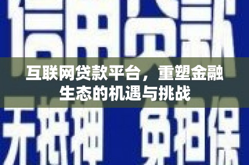 新蔡互联网贷款平台，重塑金融生态的机遇与挑战