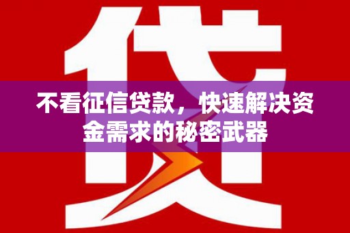 新蔡不看征信贷款，快速解决资金需求的秘密武器