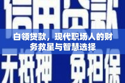 新蔡白领贷款，现代职场人的财务救星与智慧选择