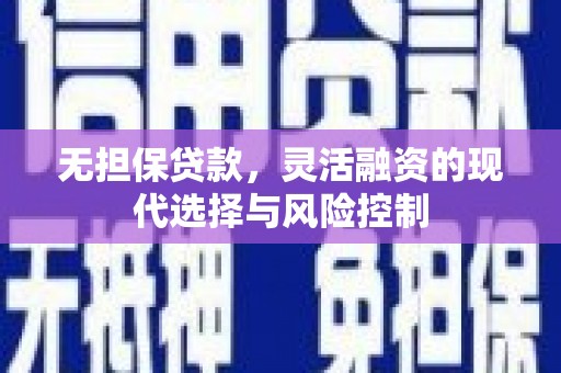新蔡无担保贷款，灵活融资的现代选择与风险控制
