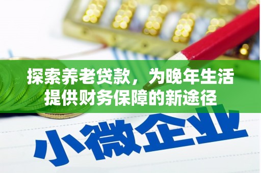 新蔡探索养老贷款，为晚年生活提供财务保障的新途径
