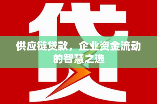 新蔡供应链贷款，企业资金流动的智慧之选
