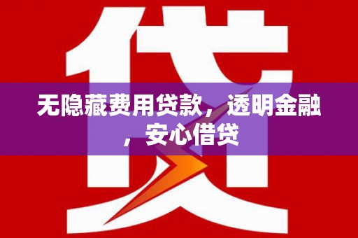 新蔡无隐藏费用贷款，透明金融，安心借贷