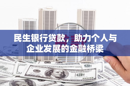 新蔡民生银行贷款，助力个人与企业发展的金融桥梁