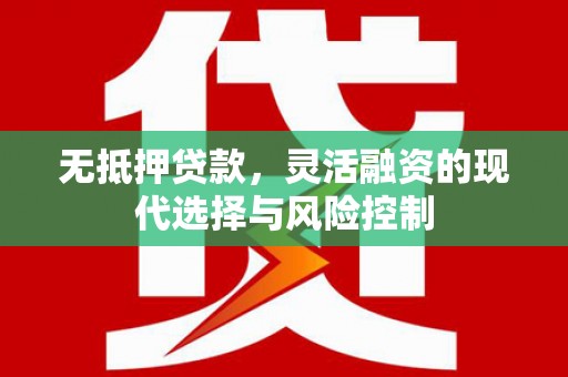 新蔡无抵押贷款，灵活融资的现代选择与风险控制