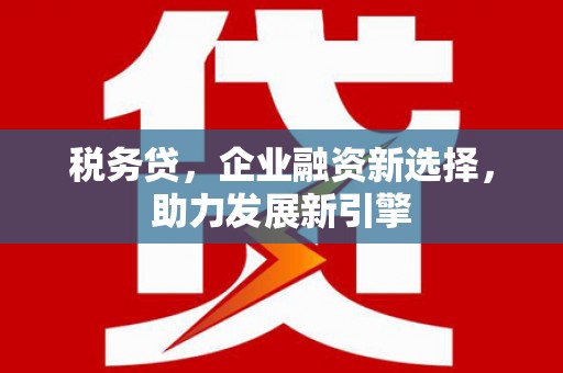 新蔡税务贷，企业融资新选择，助力发展新引擎