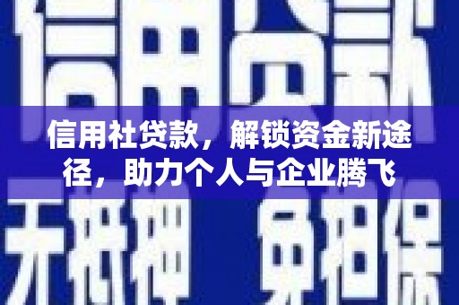 新蔡信用社贷款，解锁资金新途径，助力个人与企业腾飞