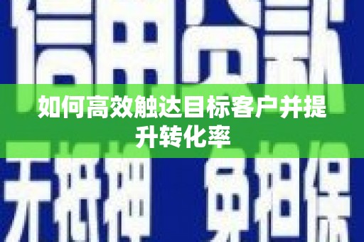 新蔡如何高效触达目标客户并提升转化率