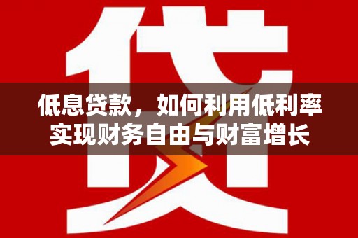 新蔡低息贷款，如何利用低利率实现财务自由与财富增长